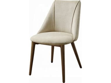 Acme Furniture Rubberwood Beige Microfiber Upholstered Armless Dining Chair Set of 2 ACFDN03146