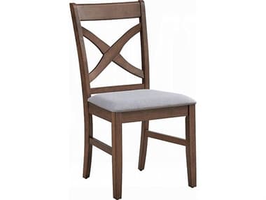 Acme Furniture Ferris Rubberwood Brown Upholstered Armless Dining Chair Set of 2 ACFDN03341