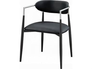Acme Furniture Jaramillo Solid Wood Black Faux Leather Arm Dining Chair Set of 2 ACFDN03467