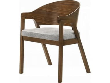 Acme Furniture Hoyte Rubberwood Brown Upholstered Arm Dining Chair Set of 2 ACFDN03487