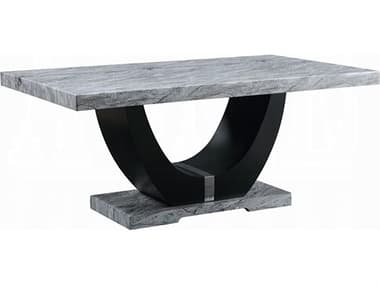 Acme Furniture Caralin Rectangular Engineered Stone Black Dining Table ACFDN03705