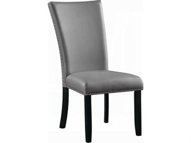 Acme Furniture Caralin Plywood Gray Faux Leather Armless Dining Chair Set of 2 ACFDN03706