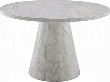 Acme Furniture Kacey Round Faux Marble Engineered Stone Dining Table ACFDN03715