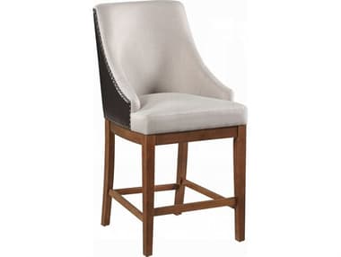 Acme Furniture Gilsea Fabric Brown Synthetic Leather Upholstered Acacia Wood Counter Stool ACFDN03726