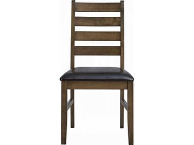 Acme Furniture Damica Rubberwood Brown Faux Leather Armless Dining Chair Set of 2 ACFDN04031