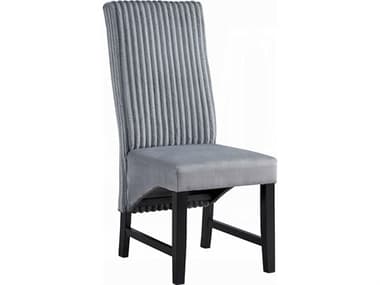 Acme Furniture Kini Rubberwood Black Upholstered Armless Dining Chair Set of 2 ACFDN04346