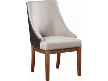 Acme Furniture Gilsea Acacia Wood Brown Upholstered Armless Dining Chair Set of 2 ACFDN04396