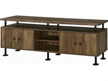 Acme Furniture Ensata Ii 24" Rustic Oak Black Media Console ACFLV00142