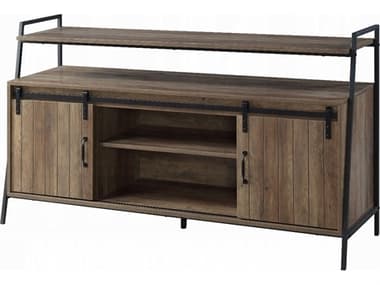 Acme Furniture 60" Rustic Oak Black Media Console ACFLV00152