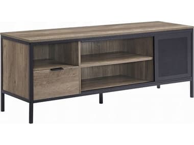 Acme Furniture 55" Rustic Oak Black Media Console ACFLV00404