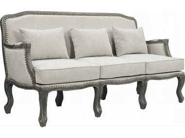 Acme Furniture Tania Cream Linen Brown Upholstered Sofa ACFLV01130