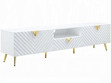 Acme Furniture Gaines 79" White High Gloss Media Console ACFLV01138