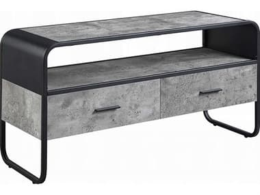 Acme Furniture Raziela 39" Concrete Gray Black Media Console ACFLV01143