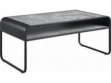 Acme Furniture Raziela Rectangular Wood Concrete Gray Black Coffee Table ACFLV01145