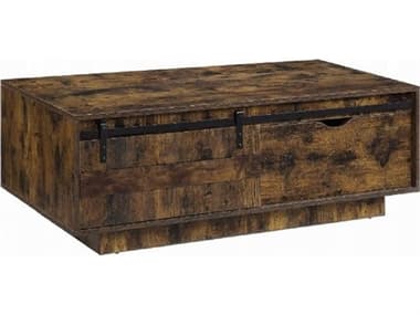 Acme Furniture Bellarosa Rectangular Wood Rustic Oak Coffee Table ACFLV01442