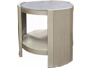 Acme Furniture Kasa Round Sintered Stone Champagne End Table ACFLV01503