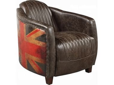 Acme Furniture Brancaster Brown Leather Accent Chair ACFLV01811