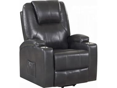 Acme Furniture Evander Gunmetal Leather Aire Gray Faux Recliner ACFLV02182