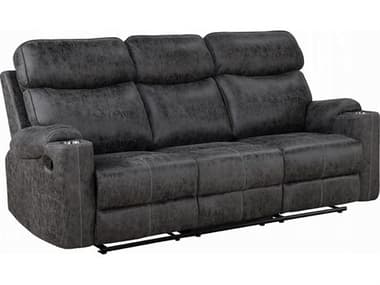 Acme Furniture Hirah Dark Gray Polish Microfiber Upholstered Sofa ACFLV02570