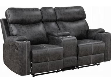 Acme Furniture Hirah Dark Gray Polish Microfiber Upholstered Loveseat ACFLV02571