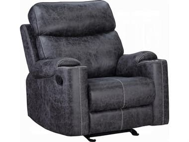 Acme Furniture Hirah Dark Gray Polish Microfiber Upholstered Recliner ACFLV02572