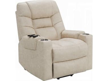 Acme Furniture Ivory Polished Microfiber Cream Upholstered Recliner ACFLV02995