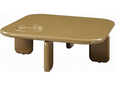 Acme Furniture Joane Square Wood Yellowish Brown Light Gray High Gloss Coffee Table ACFLV03745