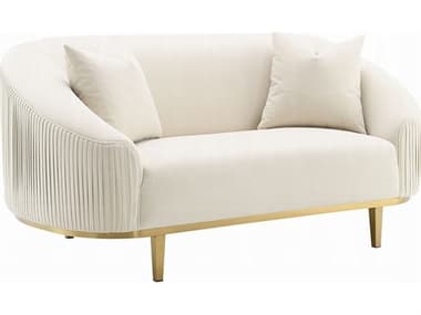 Acme Furniture Martina Ivory Velvet White Upholstered Loveseat ACFLV03851