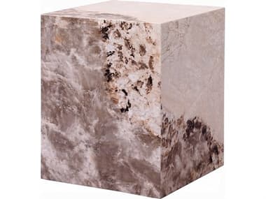Acme Furniture Fultan Square Faux Stone Engineered End Table ACFLV03936