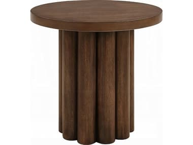 Acme Furniture Sanat Round Wood Brown End Table ACFLV04236