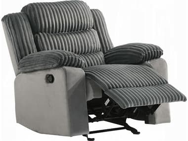 Acme Furniture Lesley Gray Corduroy Velvet Upholstered Recliner ACFLV04622