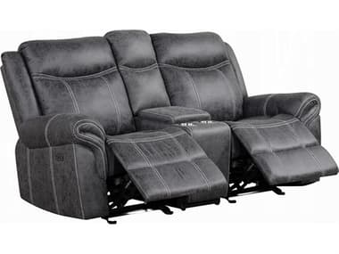 Acme Furniture Zubaida Dark Gray Polish Microfiber Upholstered Loveseat ACFLV04671