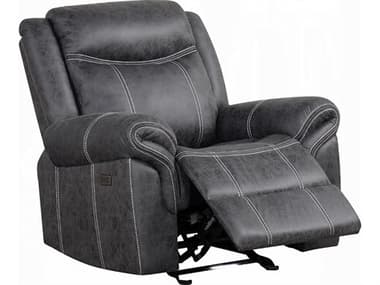 Acme Furniture Zubaida Dark Gray Polish Microfiber Upholstered Recliner ACFLV04672