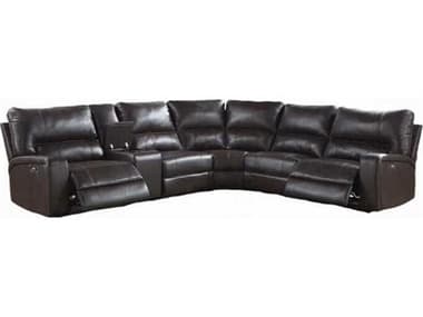 Acme Furniture Saul Brown Faux Leather Sectional Sofa ACFLV54155