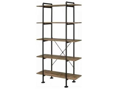 Acme Furniture Rustic Oak Black Bookcase ACFOF00172