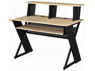 Acme Furniture Humanity Natural Black Computer Desk ACFOF00992