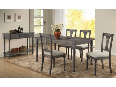 Acme Furniture Wallace Rubberwood Dining Room Set ACFWALLACEDINSET