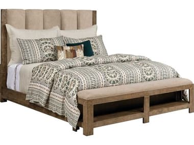 American Drew Skyline Meadowood Smoke Brown Hardwood Upholstered Queen Panel Bed AD010333R