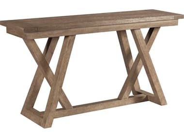 American Drew Skyline Evans Rectangular Wood Smoke Console Table AD010925