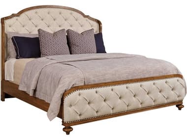 American Drew Berkshire Glendale Cognac Brown Hardwood Upholstered Queen Shelter Bed AD011313R