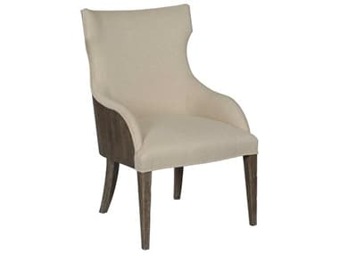 American Drew Emporium Armstrong Hardwood Brown Upholstered Arm Dining Chair AD012622