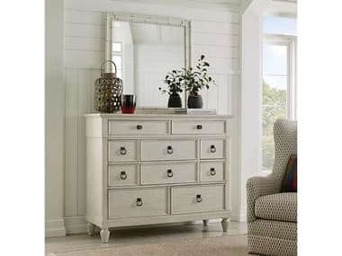 American Drew Grand Bay White Hardwood Dresser with Mirror AD016131SET