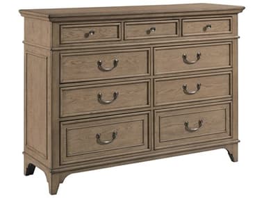 American Drew Carmine Mitchell Brown Oak Wood Double Dresser AD151210
