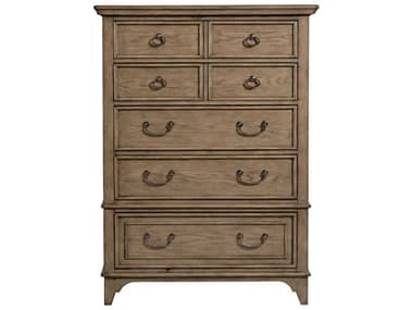 American Drew Carmine Mitchell Latte Brown Oak Wood Accent Chest AD151215
