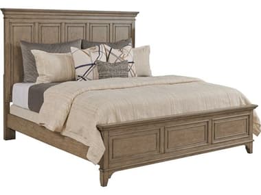 American Drew Carmine Asher Latte Brown Oak Wood King Panel Bed AD151306R