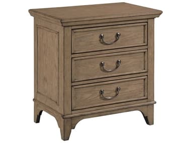 American Drew Carmine Mitchell 3-Drawers Brown Oak Wood Nightstand AD151421