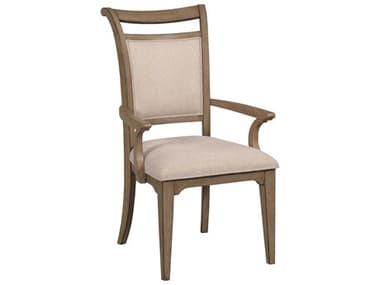 American Drew Carmine Phifer Oak Wood Brown Upholstered Arm Dining Chair AD151623