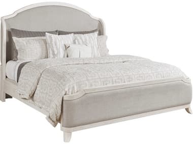 American Drew Harmony Carlyn Eggshell Gray Oak Wood Upholstered King Panel Bed AD266316R
