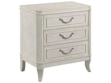 American Drew Harmony Emelie 3-Drawers White Oak Wood Nightstand AD266420