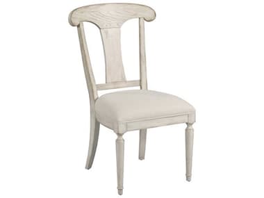 American Drew Cambric Maeve Hardwood White Upholstered Armless Dining Chair AD309638C